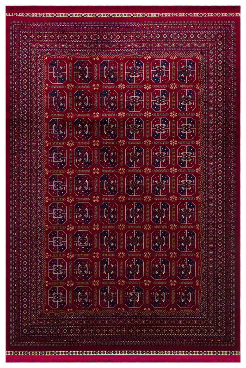 Torka Bordo Lacivert Geometrik Desenli Makine Halısı