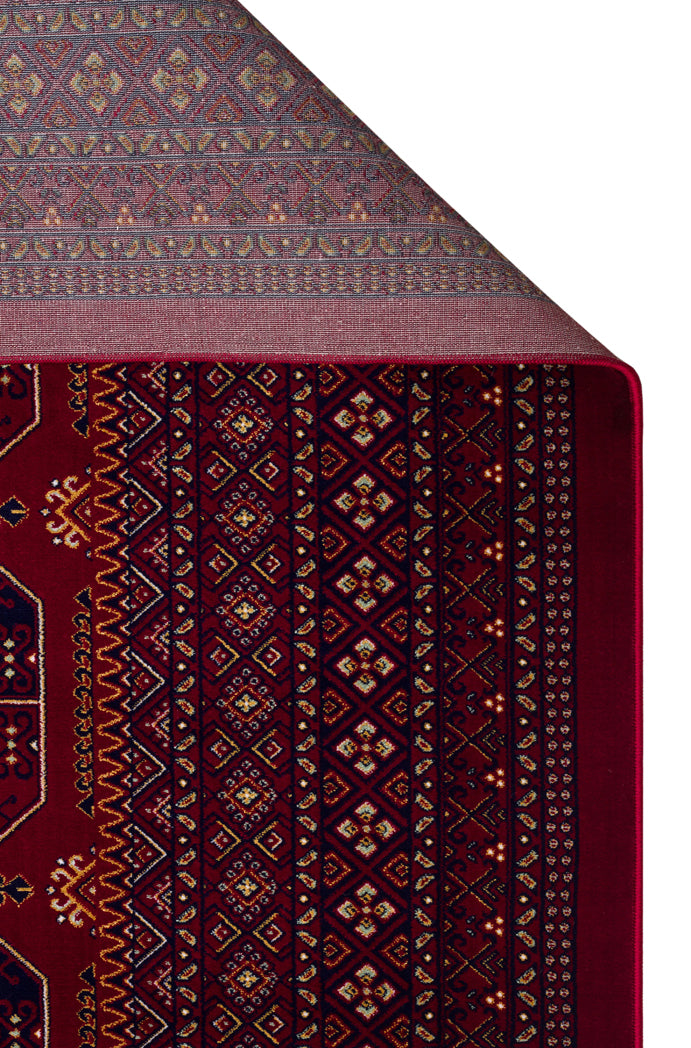 Torka Bordo Lacivert Geometrik Desenli Makine Halısı – genel görünüm