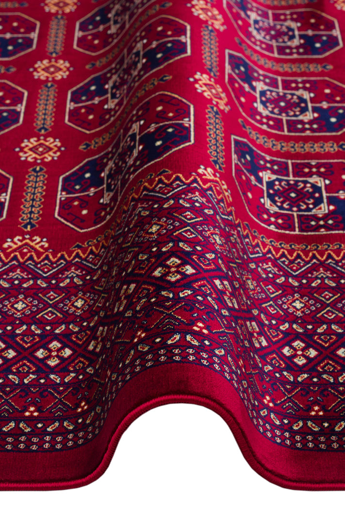 Torka Bordo Lacivert Geometrik Desenli Makine Halısı – doku yakın çekim