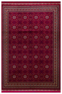 Torka Bordo Bej Geometrik Klasik Polyester Halı