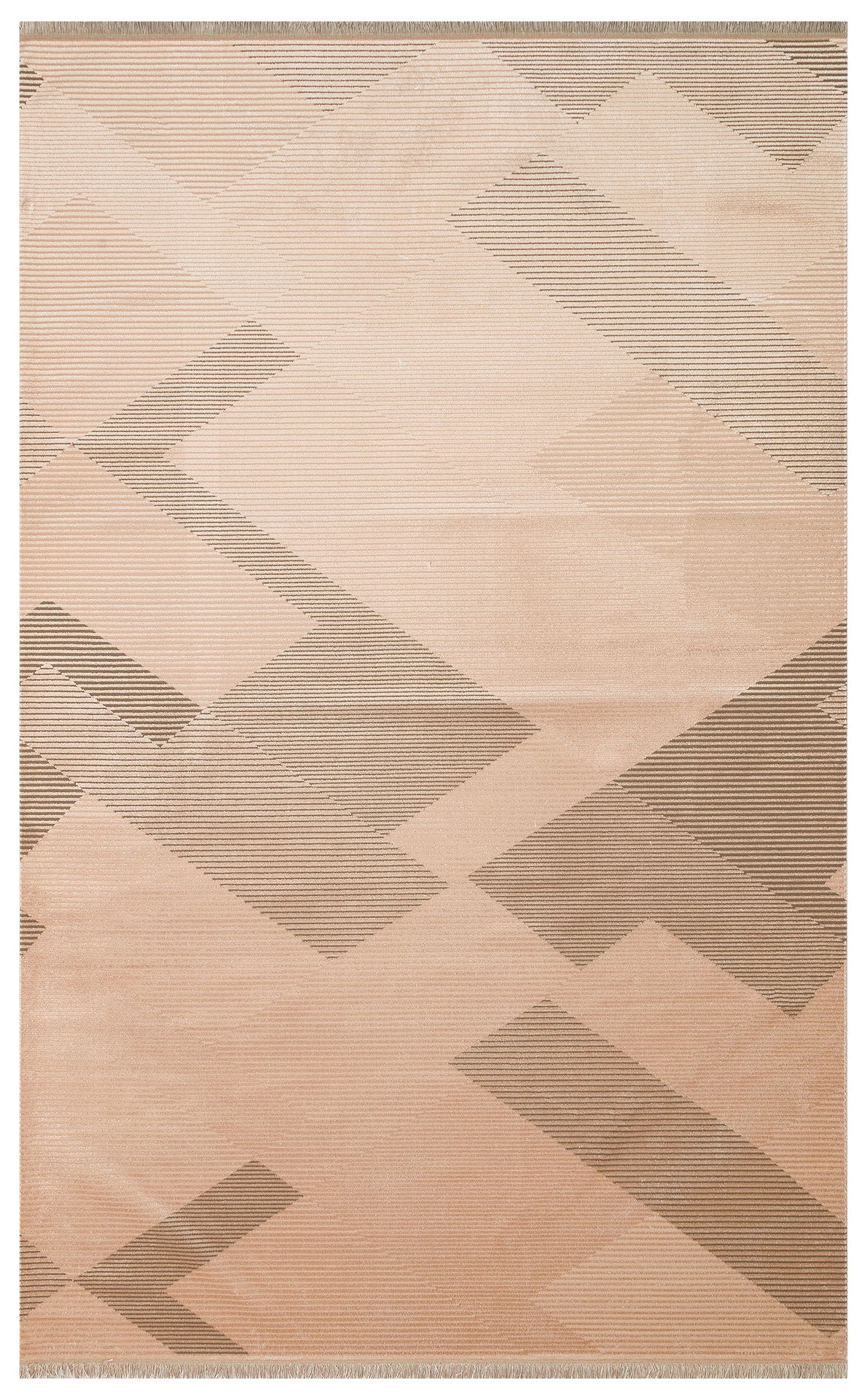 Lesra Bej Kahverengi Modern Geometrik Polyester Halı