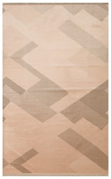 Lesra Beige Brown Modern Geometric Polyester Rug