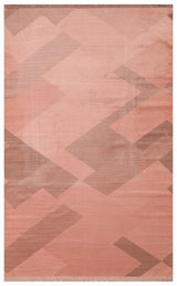 Lesra Pink Brown Geometric Embossed Modern Rug