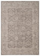 Kiramo Grey Beige Medallion Pattern Classic Machine-Made Rug