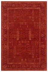 Kiramo Red Beige Medallion Pattern Classic Machine-Made Rug