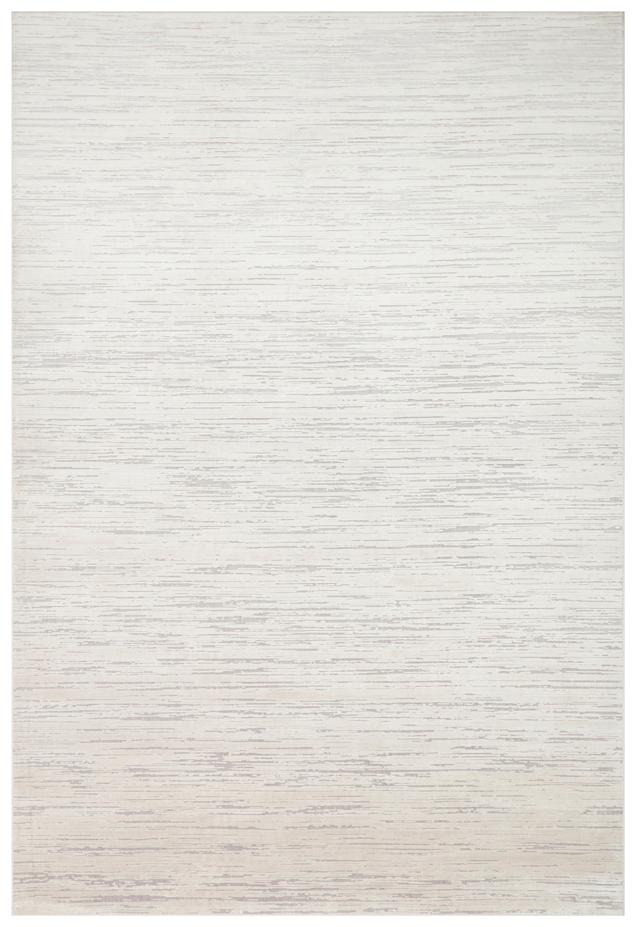 Milaso Gri Beyaz Modern Soyut Desenli Viskon Halı