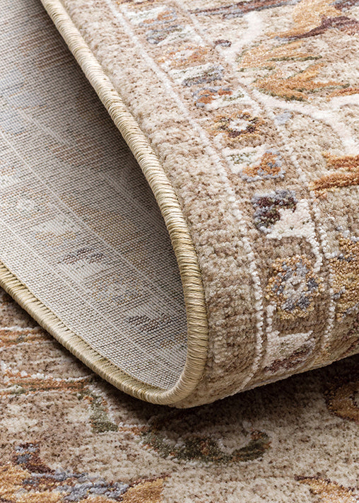Varvo Bej Kahverengi Madalyon Desenli Klasik Kilim – mekânda kullanım