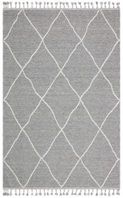 Rivra Gri Beyaz Modern Geometrik Desenli Makine Halısı