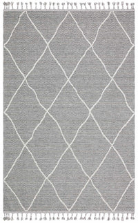 Rivra Gri Beyaz Modern Geometrik Desenli Makine Halısı