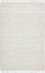 Rivra Ecru Grey Geometric Pattern Modern Machine-made Rug