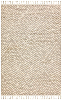 Rivra Bej Kırmızı Geometrik Desenli Modern Halı