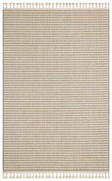 Rivra Beige Brown Striped Modern Machine-Made Rug