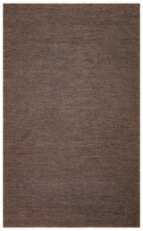 Salese Brown Plain Modern Woven Hemp Cotton Rug