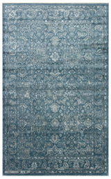 Lyvora Blue Grey Medallion Pattern Classic Custom Loom Rug