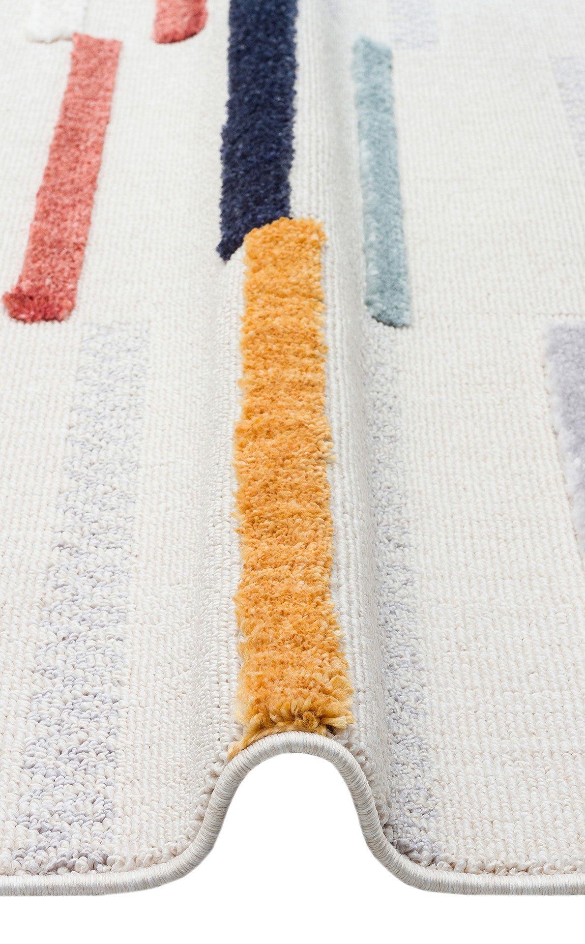 Rimvi Çok Renkli Geometrik Desenli Modern Polyester Halı – doku yakın çekim