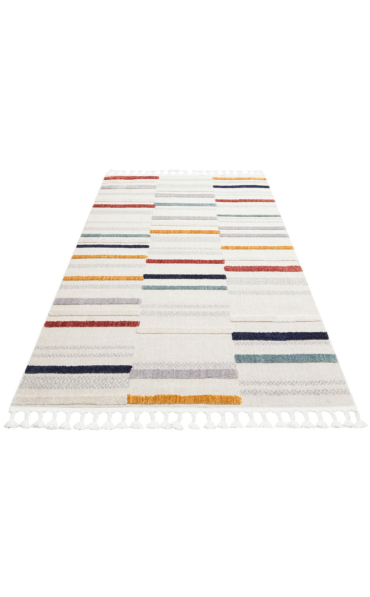 Rimvi Çok Renkli Geometrik Desenli Modern Polyester Halı – mekânda kullanım