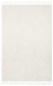 Rimvi Beyaz Modern Geometrik Desenli Polyester Halı