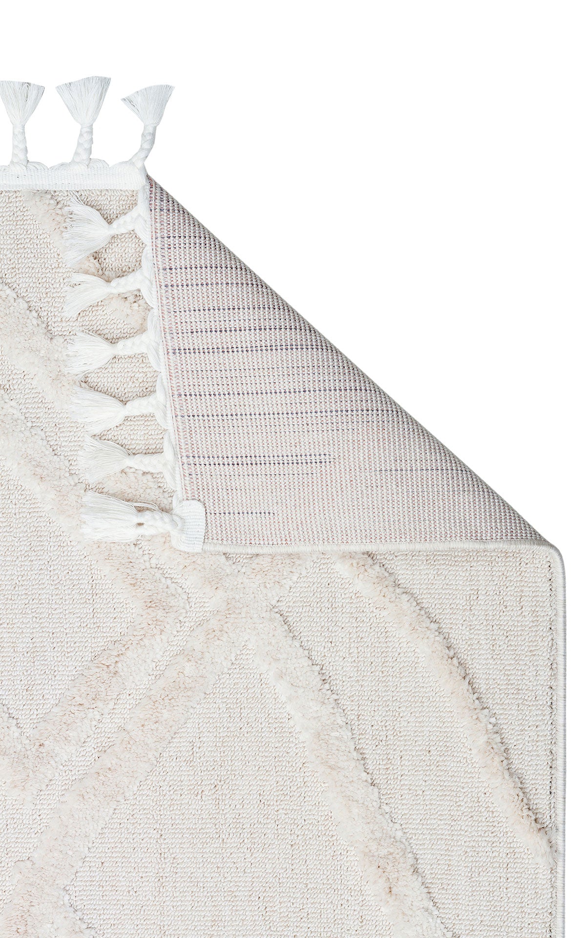 Rimvi Beyaz Modern Geometrik Desenli Polyester Halı – genel görünüm