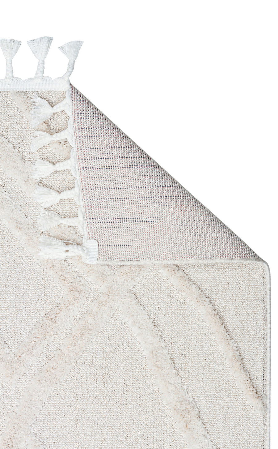 Rimvi Beyaz Modern Geometrik Desenli Polyester Halı – genel görünüm