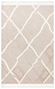 Rimvi Bej Kırmızı Modern Geometrik Polyester Halı