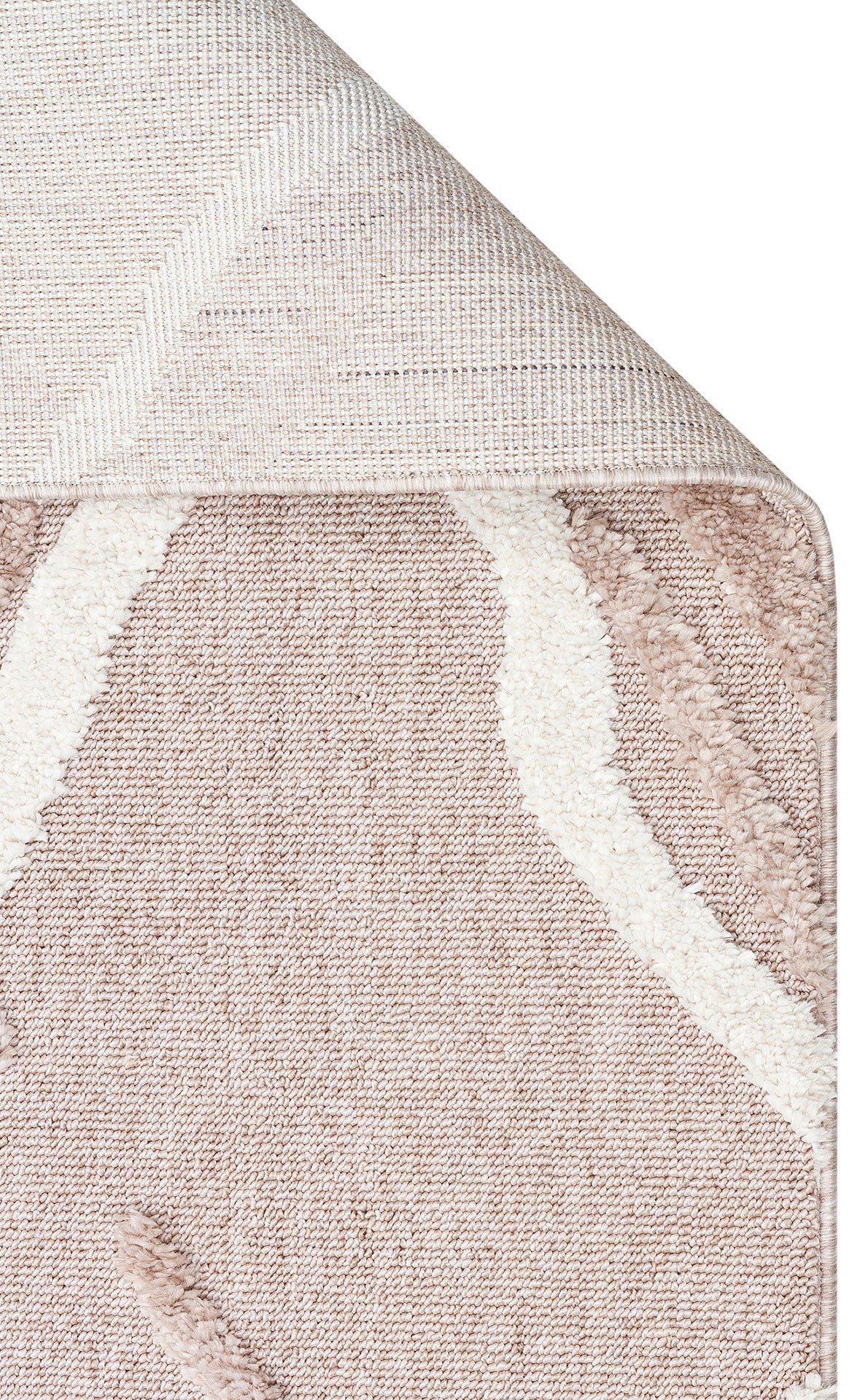 Rimvi Bej Kırmızı Modern Geometrik Polyester Halı – genel görünüm