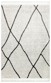 Rimvi Siyah Beyaz Geometrik Desenli Modern Halısı