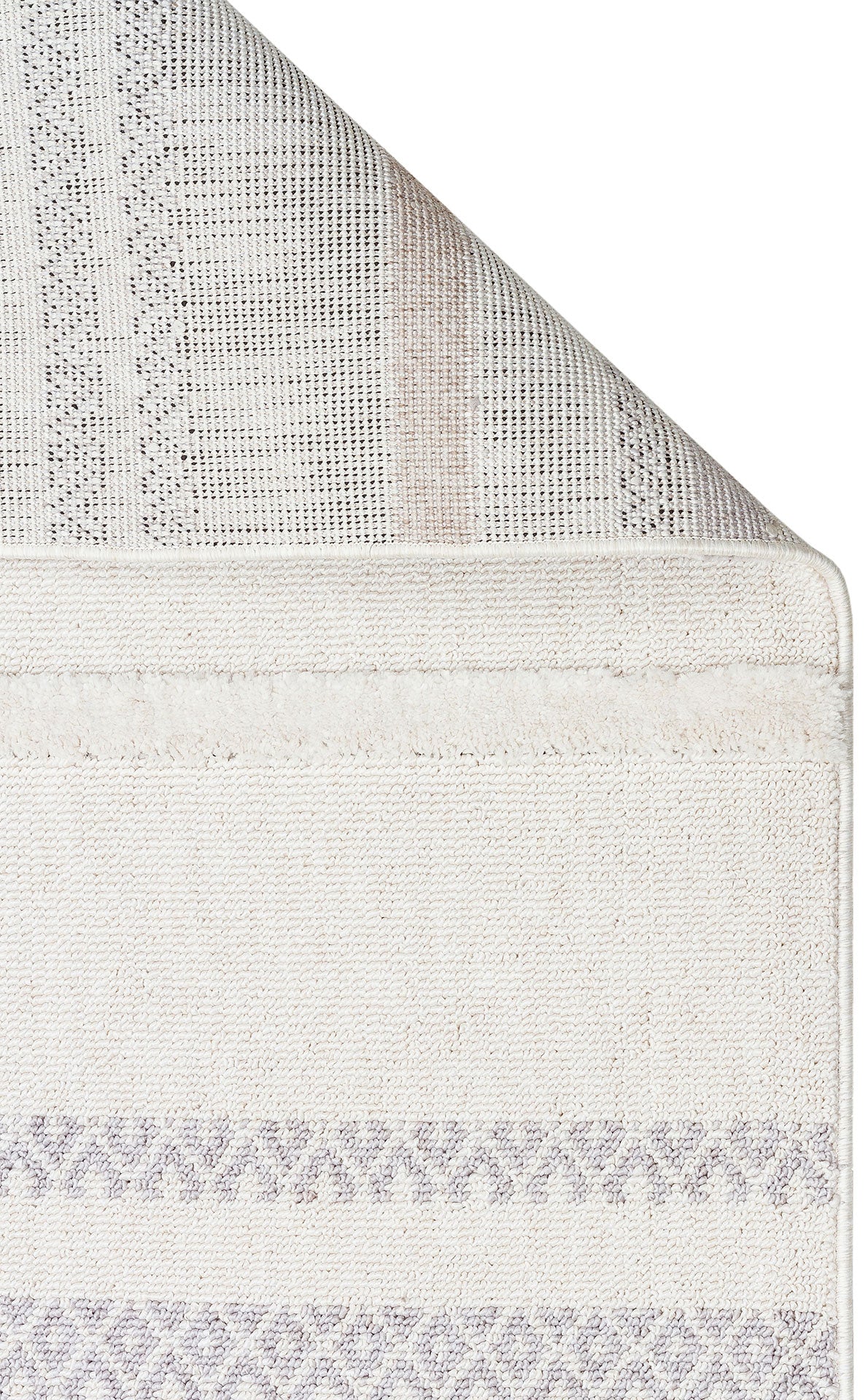 Rimvi Beyaz Gri Geometrik Desenli Modern Polyester Halı – genel görünüm