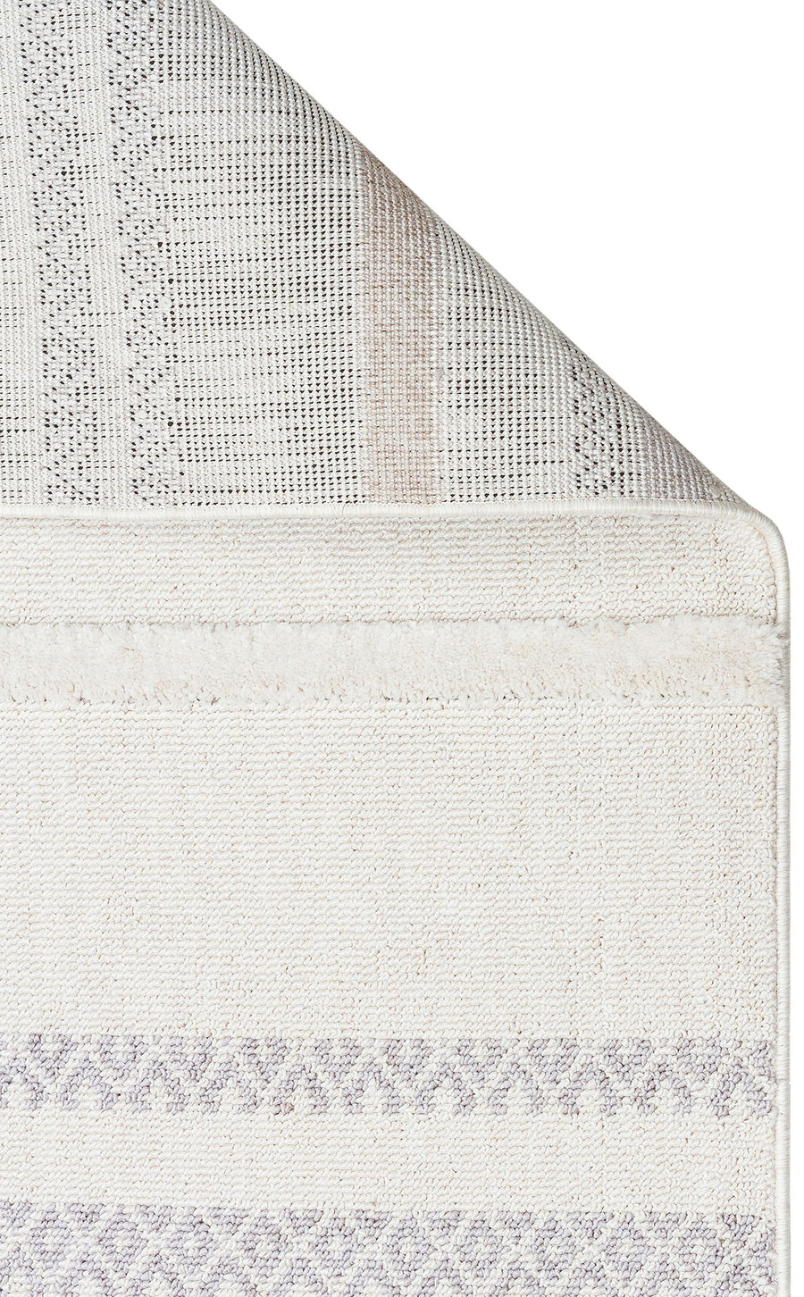 Rimvi Beyaz Gri Geometrik Desenli Modern Polyester Halı – genel görünüm