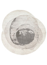 Nisali Beige Grey Abstract Pattern Modern Round Rug