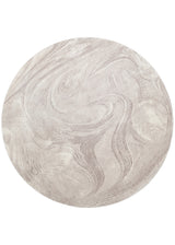 Nisali Grey Beige Abstract Pattern Round Modern Rug