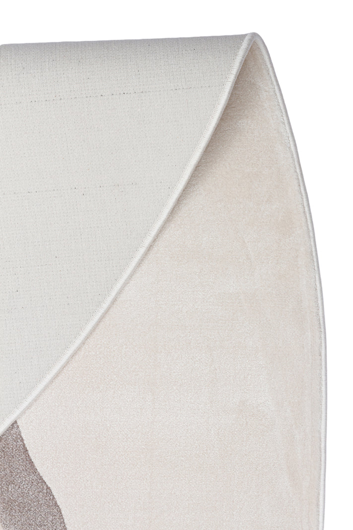 Nisali Krem Gri Soyut Desenli Modern Oval Halı – genel görünüm