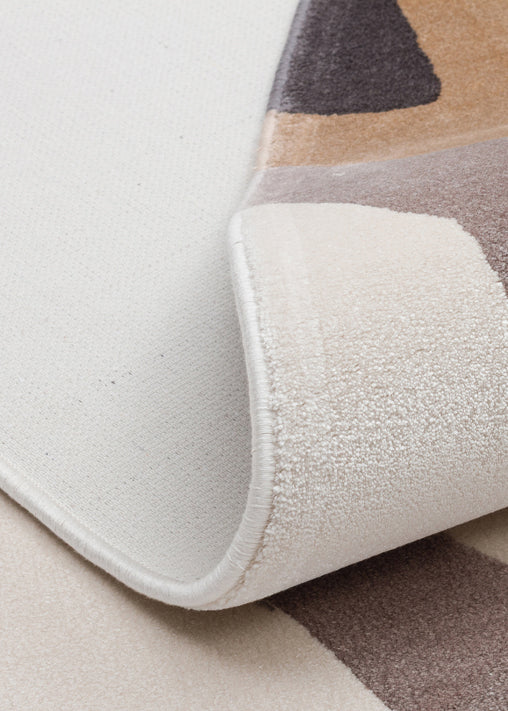 Nisali Krem Gri Soyut Desenli Modern Oval Halı – mekânda kullanım