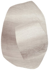 Tapis moderne Nisali crème et gris à motif de lignes ondulées