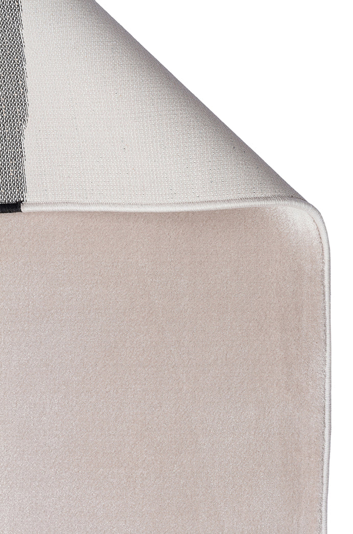 Nisali Bej Siyah Geometrik Modern Viskon Polyester Halı – genel görünüm