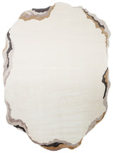 Nisali Cream Beige Abstract Pattern Modern Machine-Made Rug