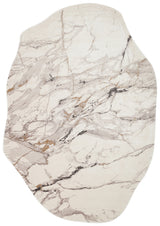 Nisali White Grey Abstract Pattern Modern Viscose Rug