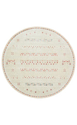 Avenso Ecru Multi-Colour Ethnic Round Special Loom Rug