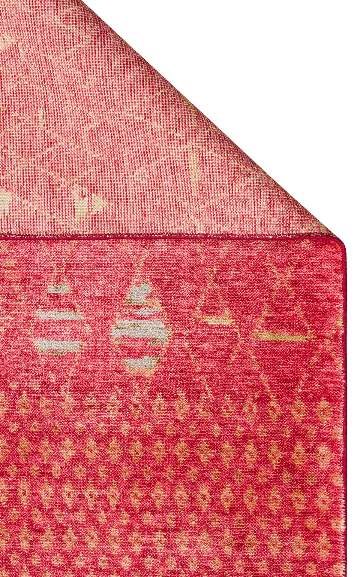 Avenso Pembe Bej Geometrik Etnik Özel Tezgah Halısı – genel görünüm