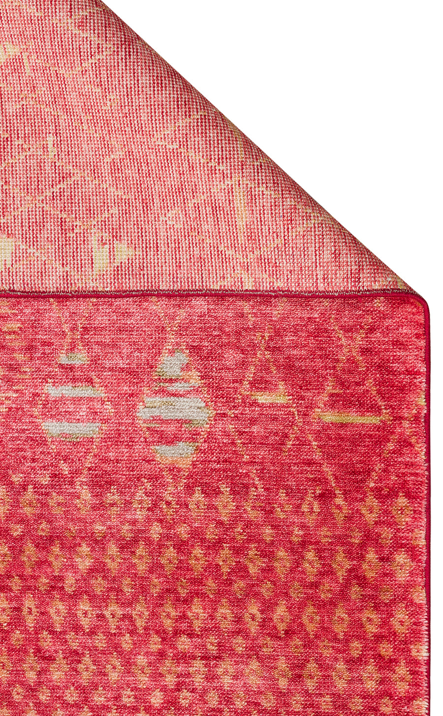 Avenso Pembe Bej Geometrik Etnik Özel Tezgah Halısı – genel görünüm