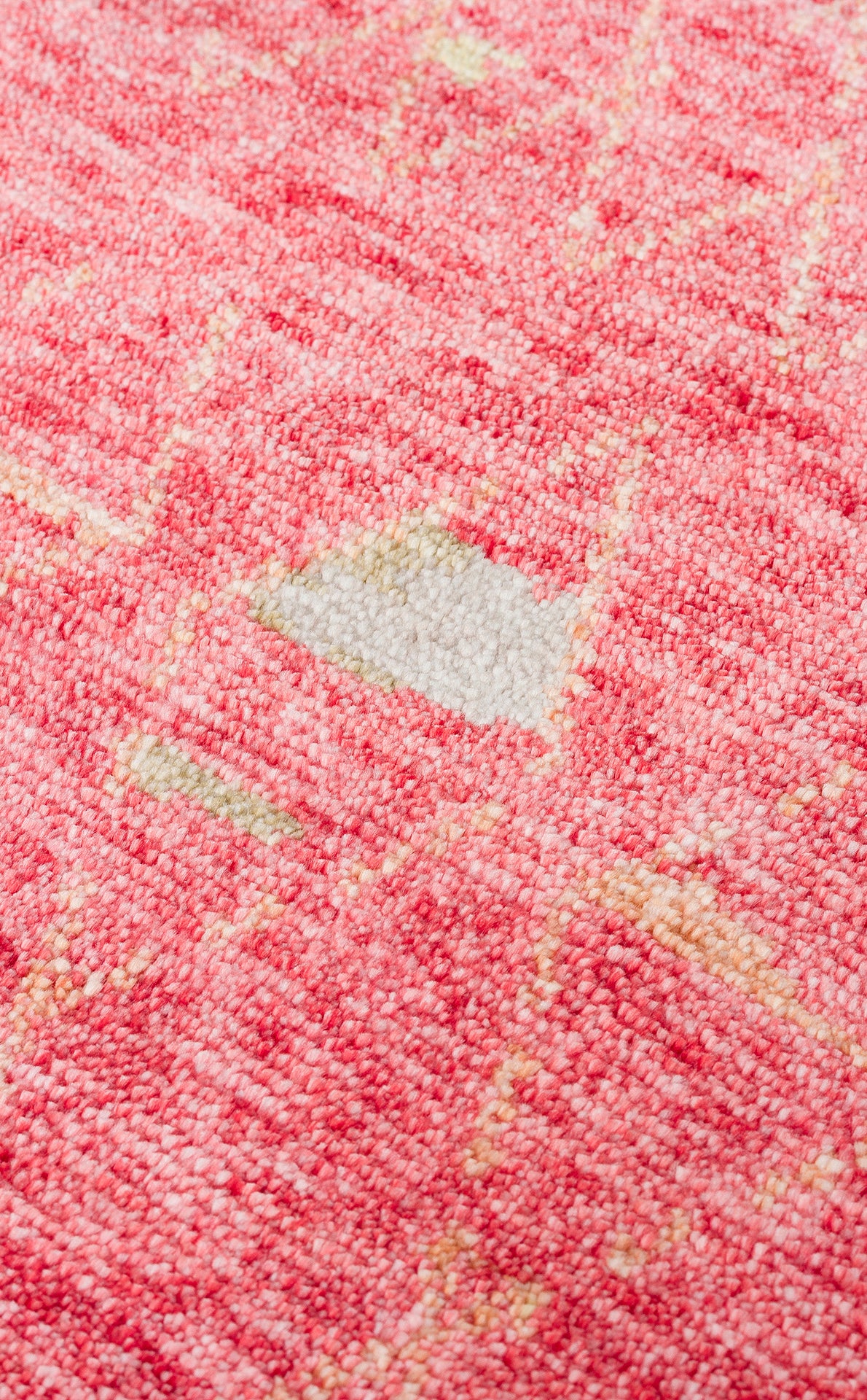 Avenso Pembe Bej Geometrik Etnik Özel Tezgah Halısı – detay görünümü