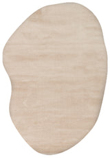 Daelo Beige Modern Plain Asymmetrical Machine-Made Rug