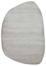 Daelo Grey White Solid Colour Asymmetric Modern Rug