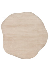 Tappeto moderno morbido Daelo beige, tinta unita e dalla forma organica