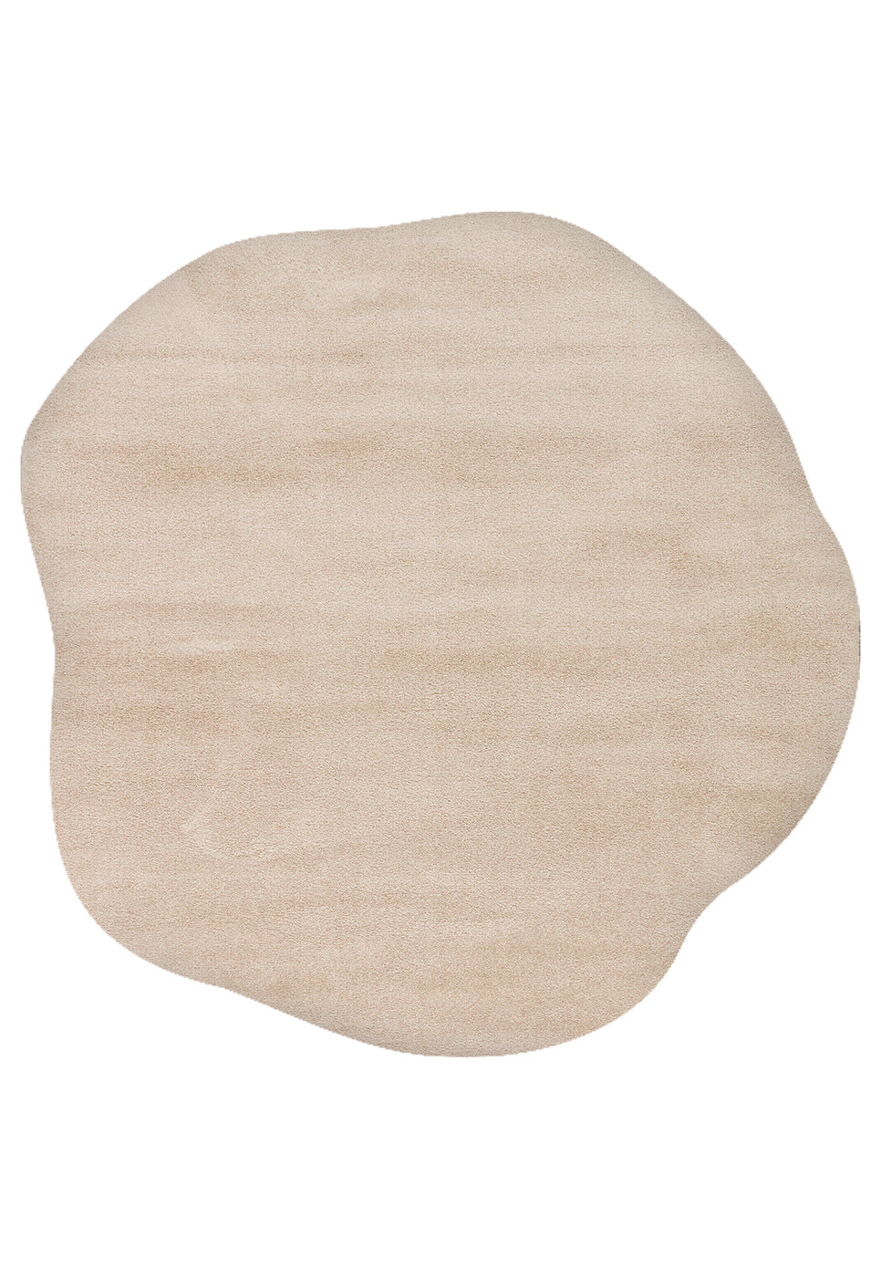 Alfombra moderna suave Daelo beige, de color liso y forma orgánica