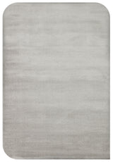 Daelo Light Grey White Plain Modern Micro Polyester Machine-Made Rug