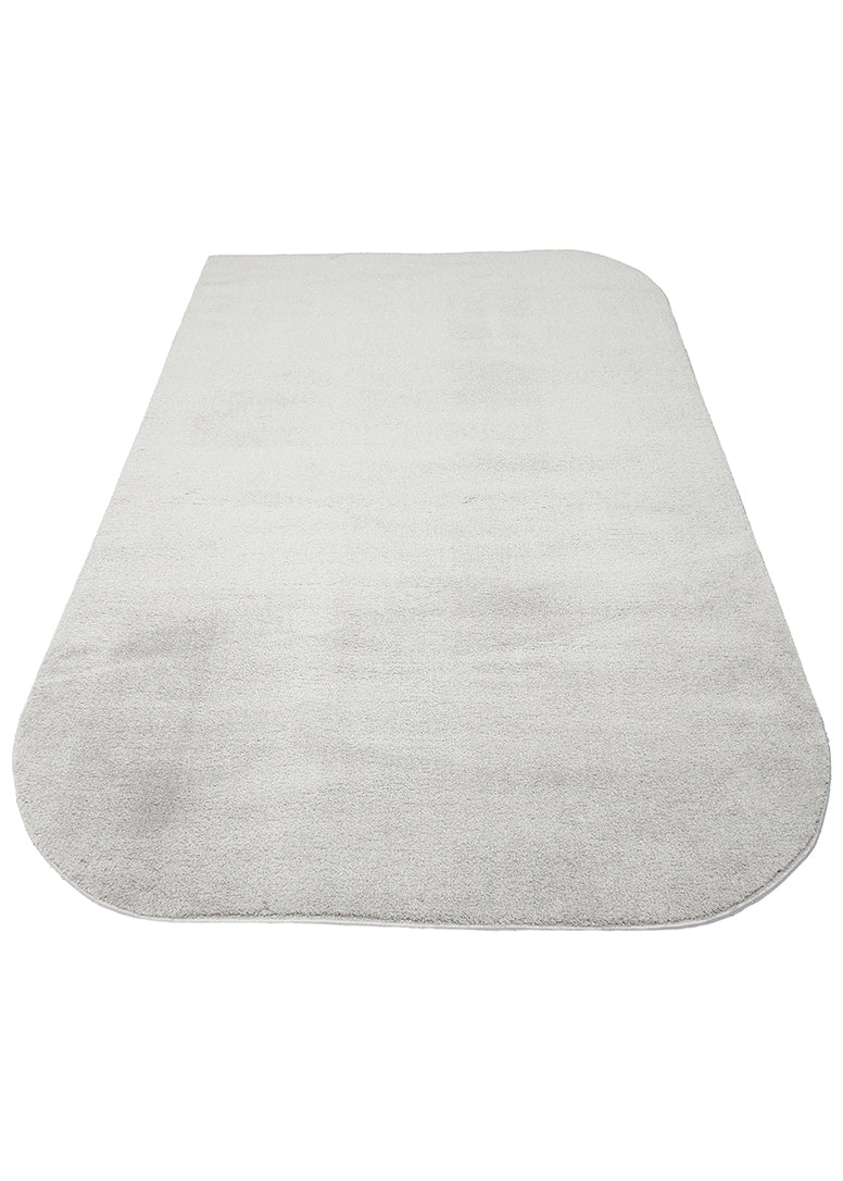 Daelo Açık Gri Beyaz Düz Modern Micro Polyester Makine Halısı – arka yüz görünümü