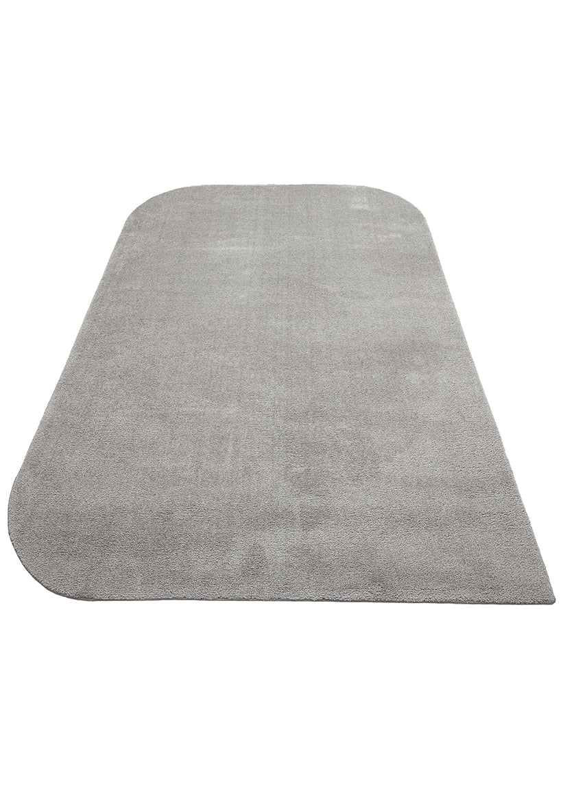 Daelo Açık Gri Beyaz Düz Modern Micro Polyester Makine Halısı – kenar detayı