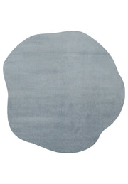 Daelo Ice Blue Amorphous Modern Plush Rug
