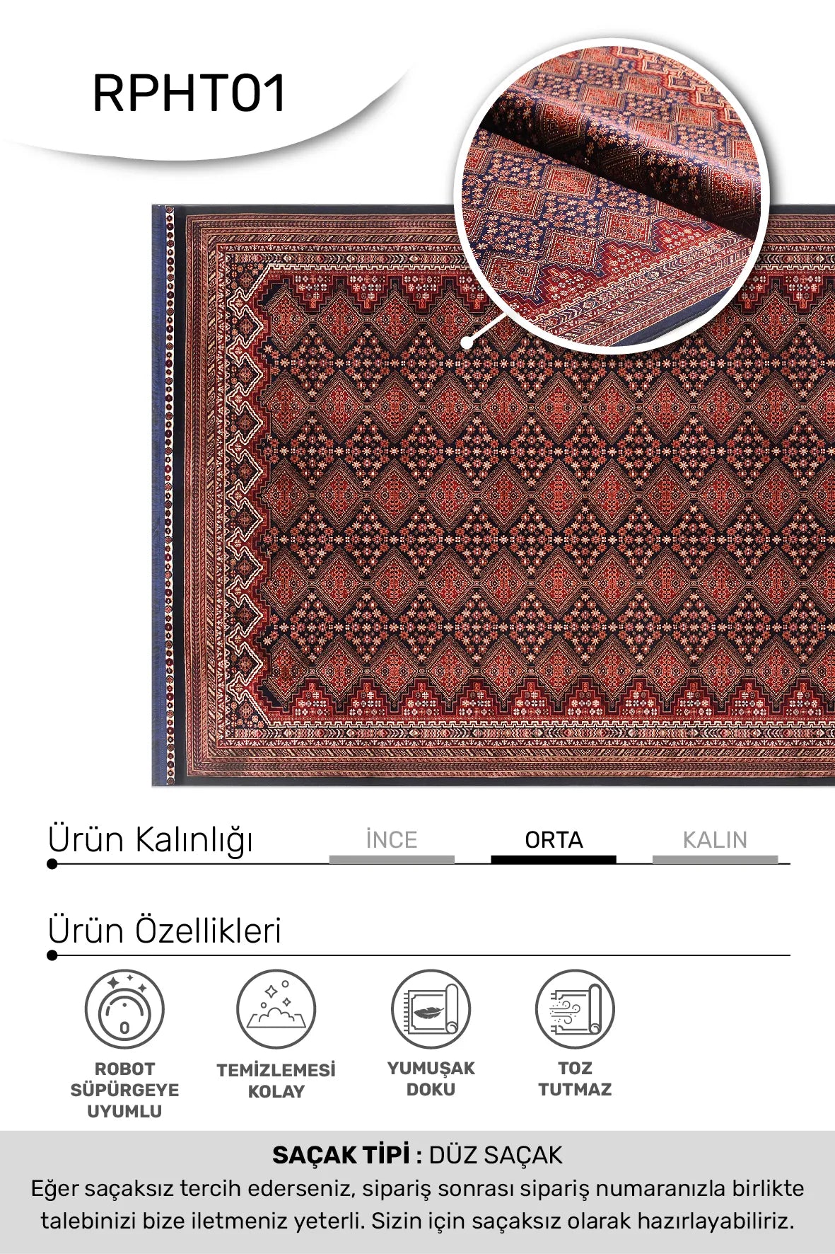 Ravos Kırmızı Lacivert Geometrik Desenli Halı – mekânda kullanım