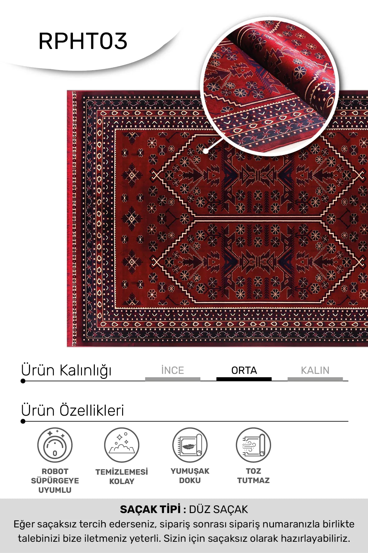 Ravos Kırmızı Lacivert Etnik Geometrik Halı – mekânda kullanım